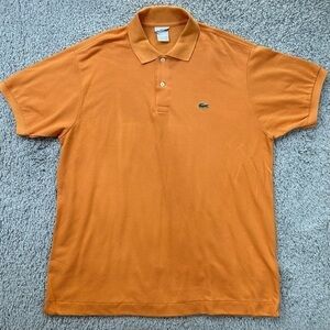 Lacoste Shirt Mens 7 Polo Orange Crocodile Preppy Bright Classic Business Casual